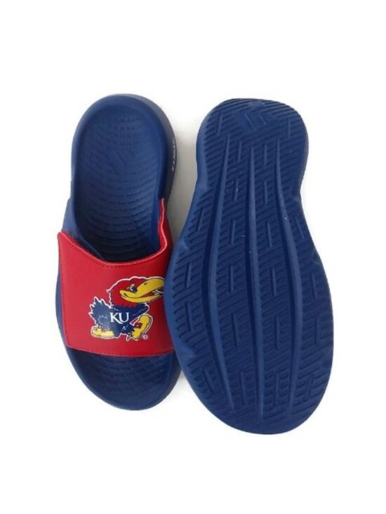 Kansas Jayhawks adidas Lightblaze Slide Mens Size 6 Womens Size 7 Sandals Blue